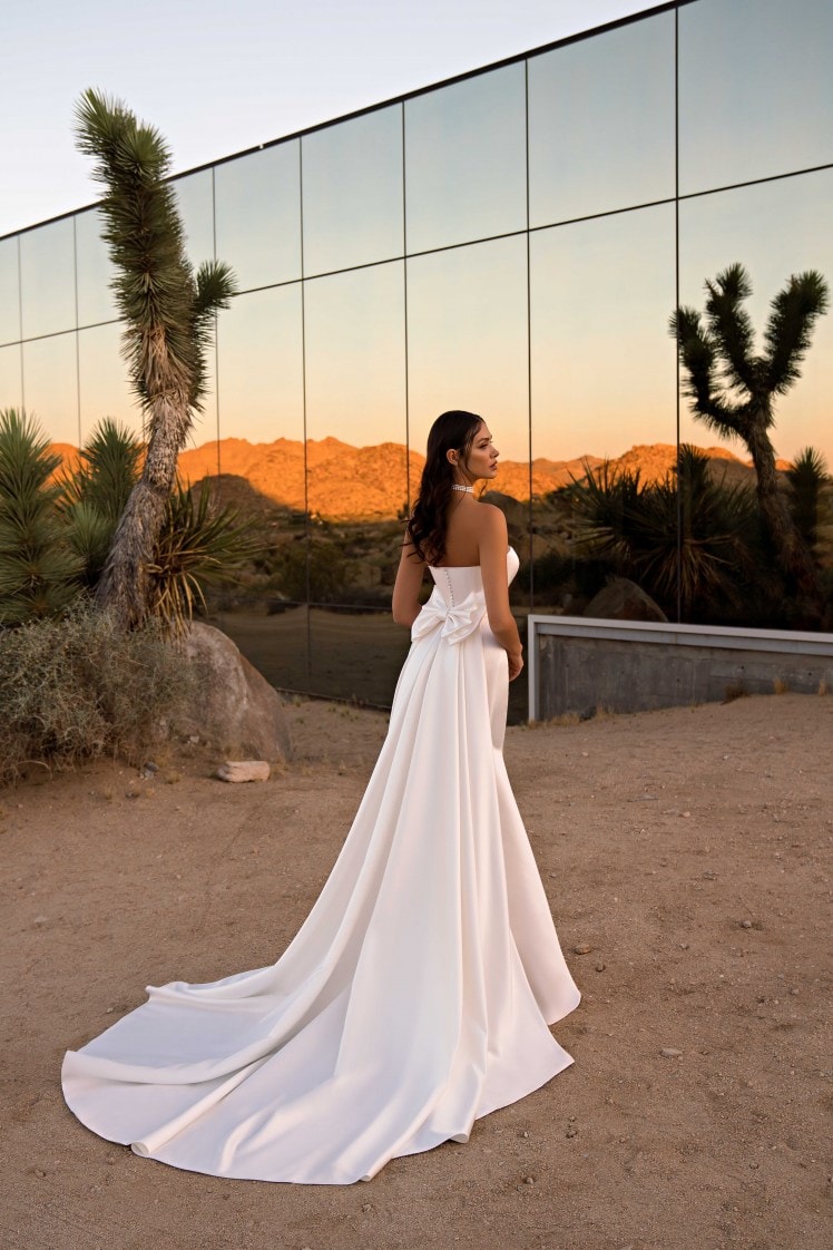 JOLENE — Strapless Bow Back bridal gown, back view